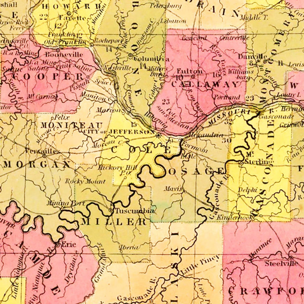 Vintage Map of Missouri 1847