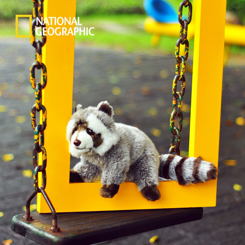Plush Raccoon Toy – Realistic Soft Stuffed Animal Doll