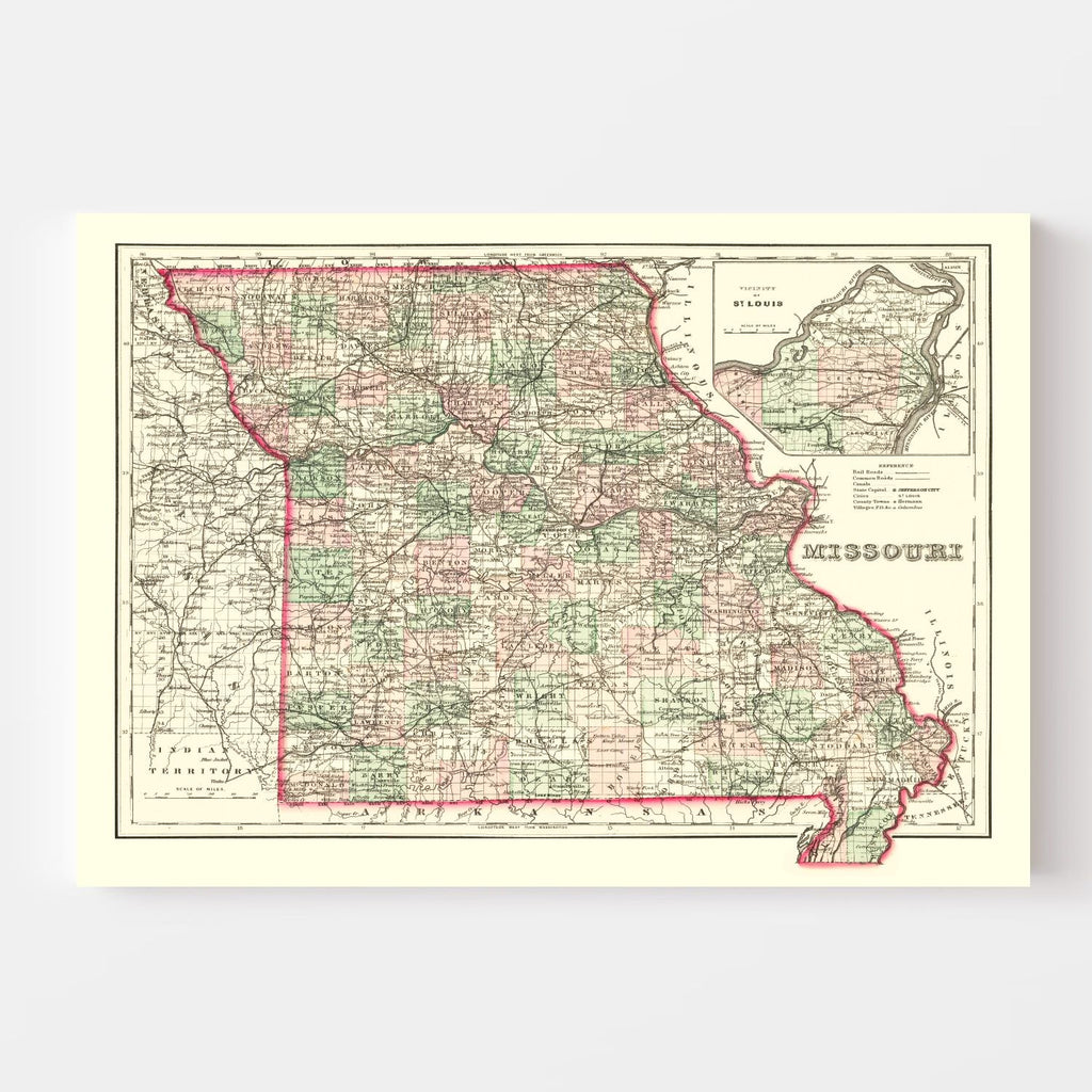 Vintage Map of Missouri 1875