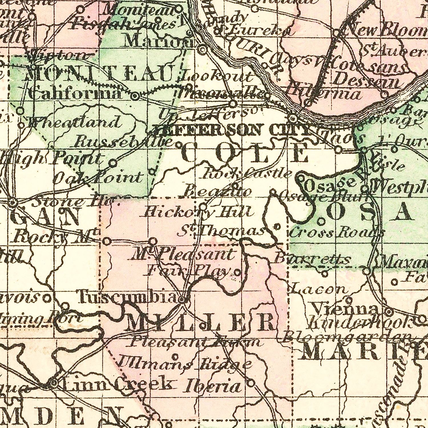 Vintage Map of Missouri 1875