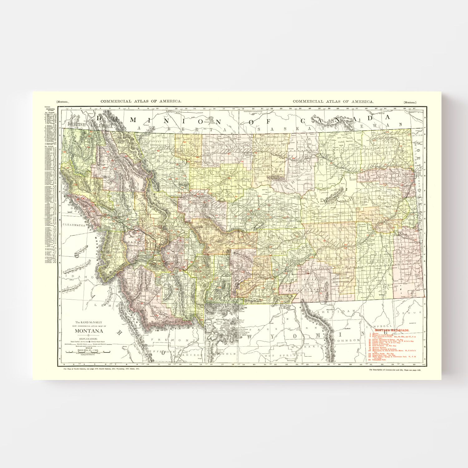 Vintage Map of Montana 1915