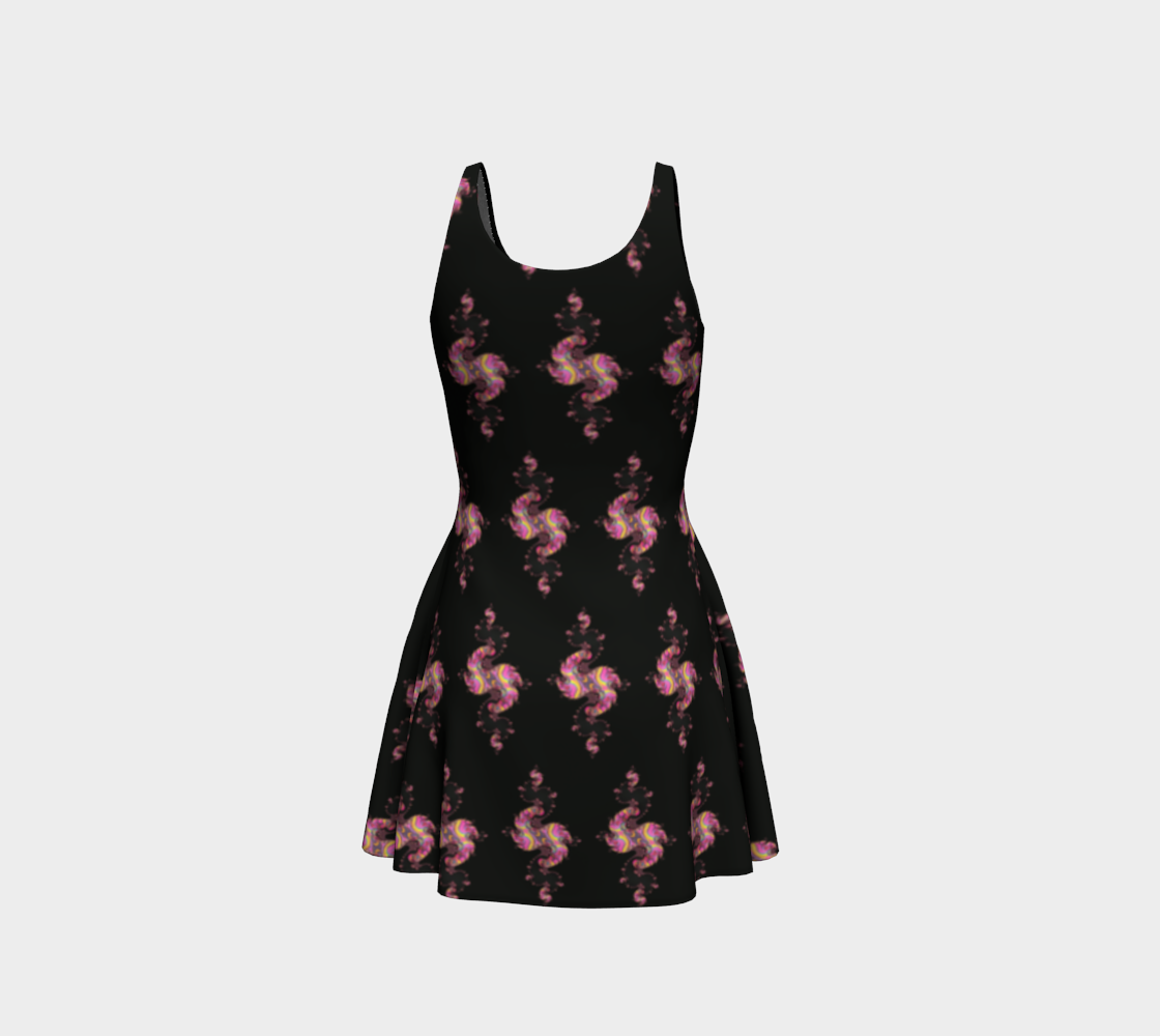 Women's Pink Paisley Short Flared Dress