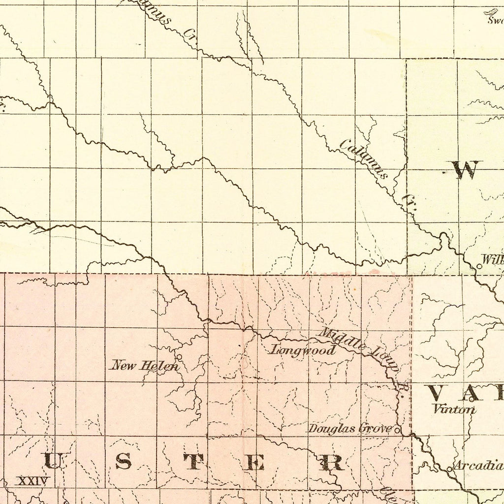 Vintage Map of Nebraska 1867