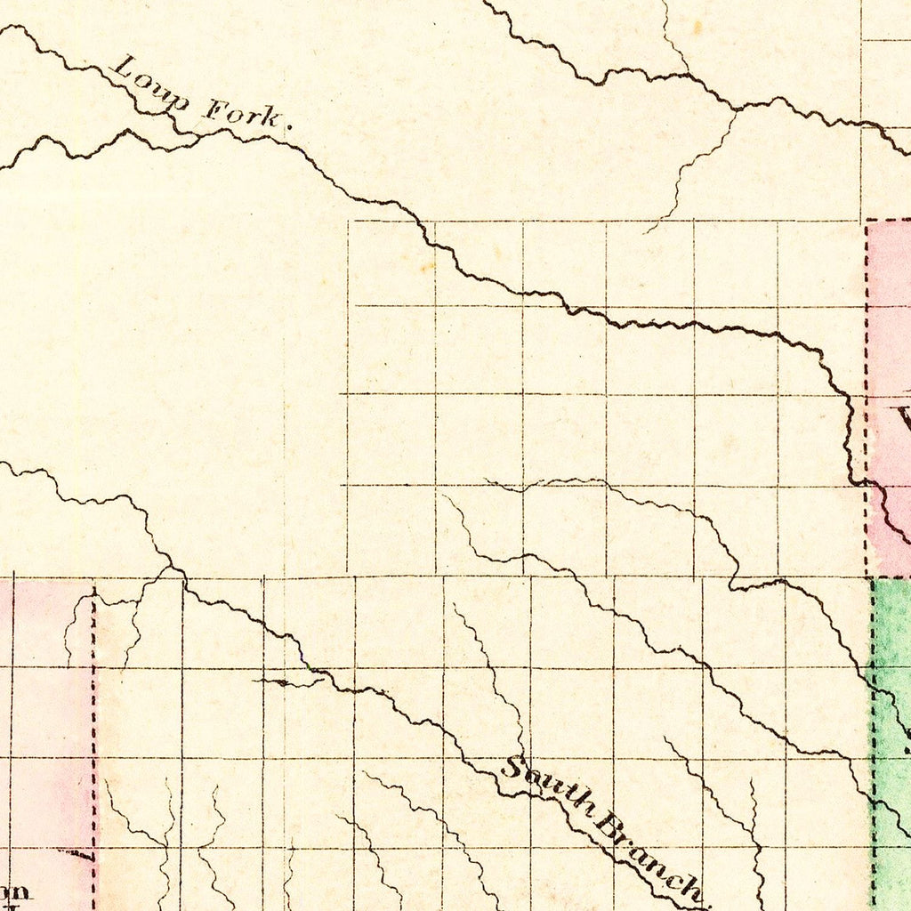 Vintage Map of Nebraska 1876