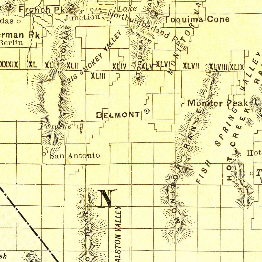 Vintage Map of Nevada 1902