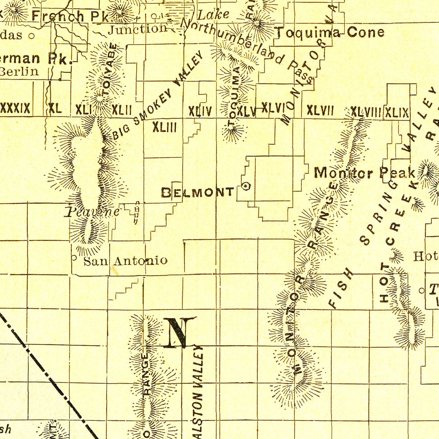 Vintage Map of Nevada 1902