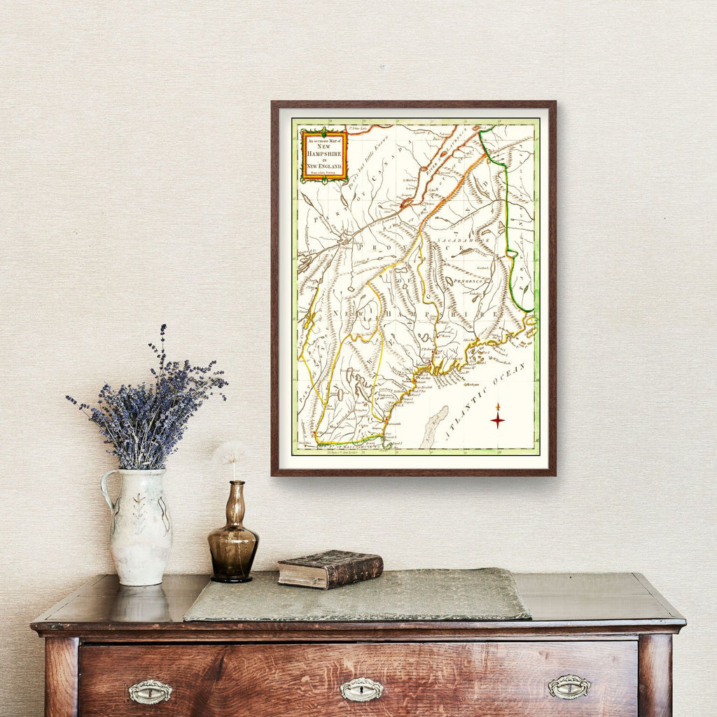 Vintage Map of New Hampshire 1781