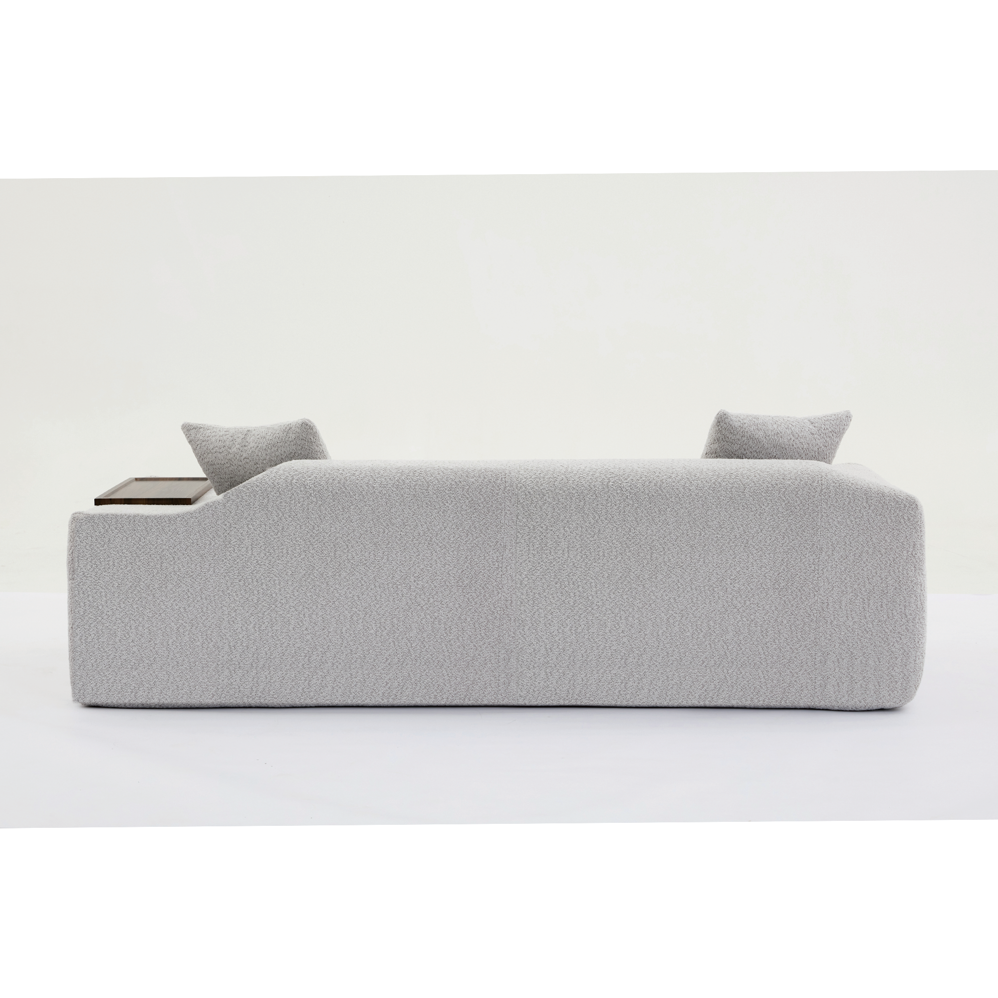 [NEW ARRIVED] [VIDEO PROVIDED]2 Piece Boucle Cloud Sofa Set, Upholstered Sofa Set, Modern 3 Seater and 2 Seater Sofa  with MDF End Table for Living Room ,Apartment,3+2 couch,Boucle, Light Gray