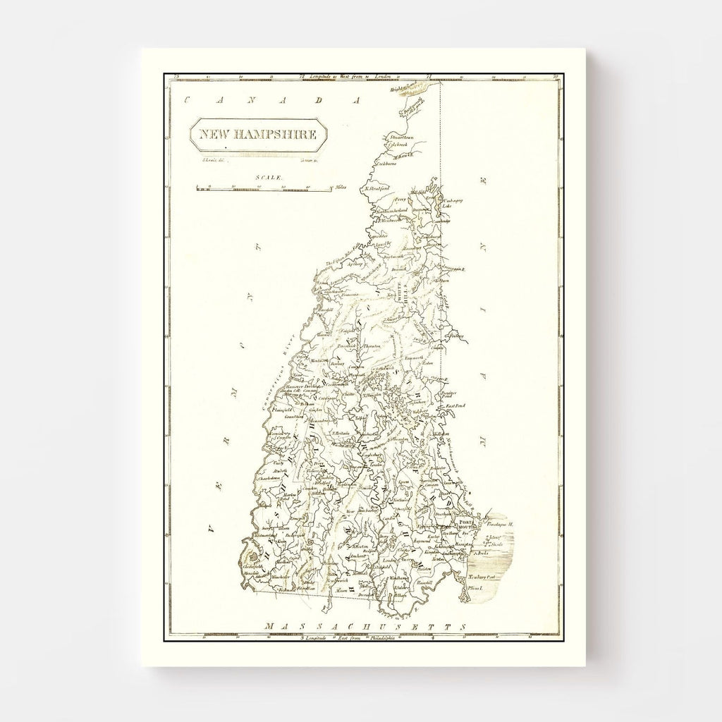 Vintage Map of New Hampshire 1804