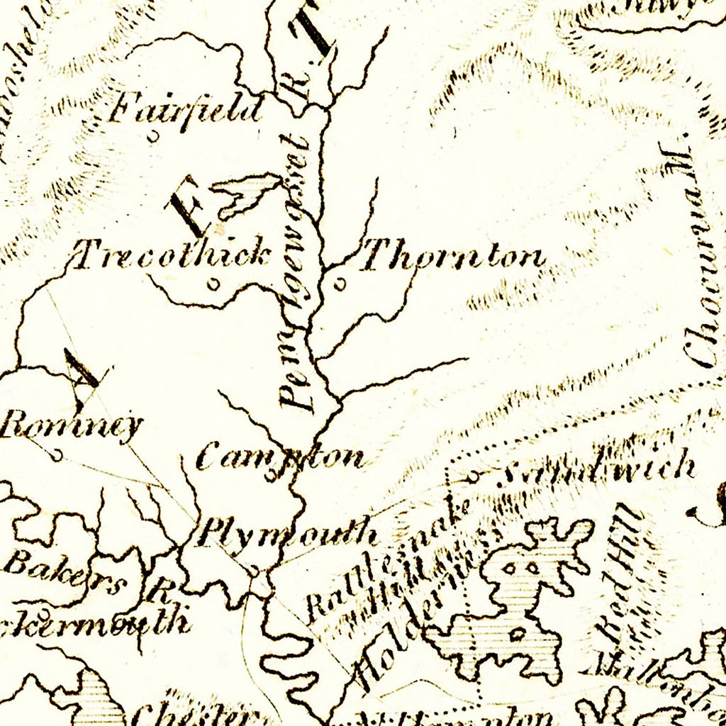 Vintage Map of New Hampshire 1804