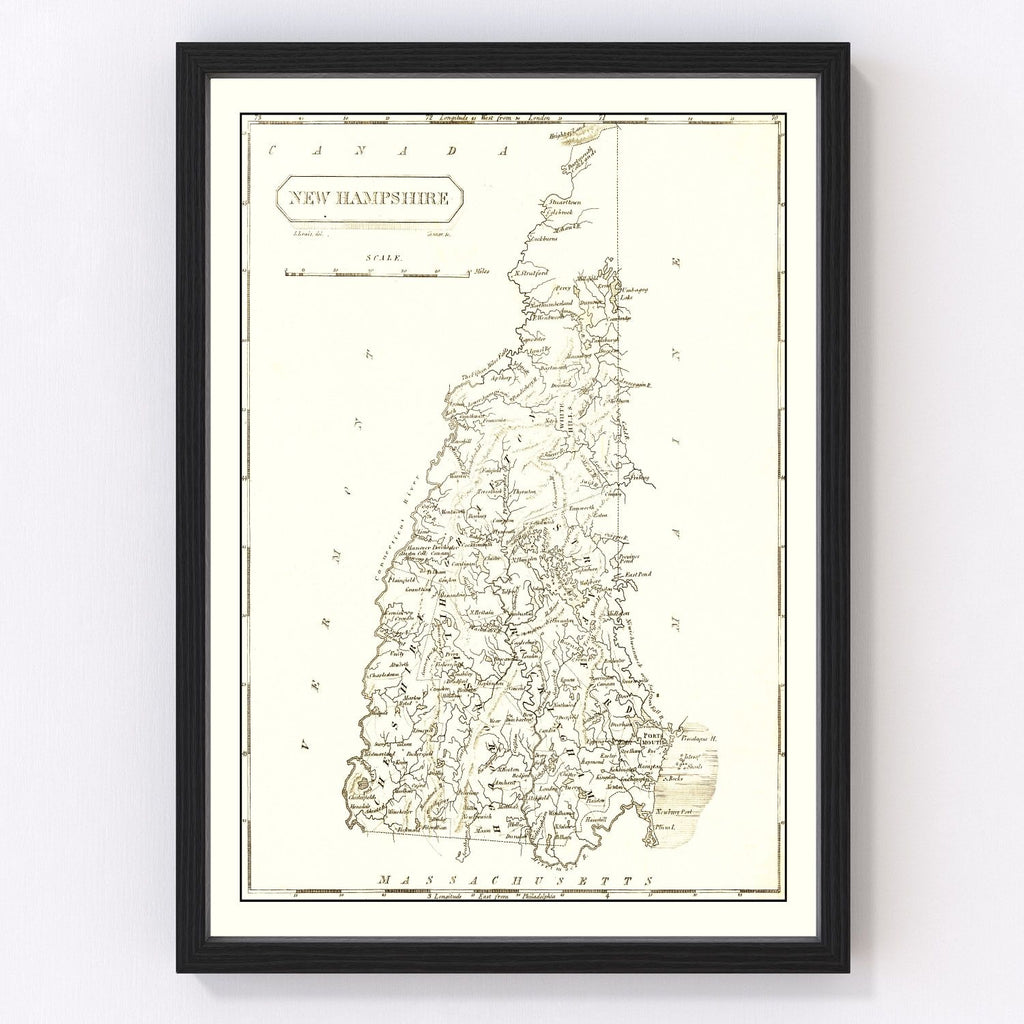 Vintage Map of New Hampshire 1804