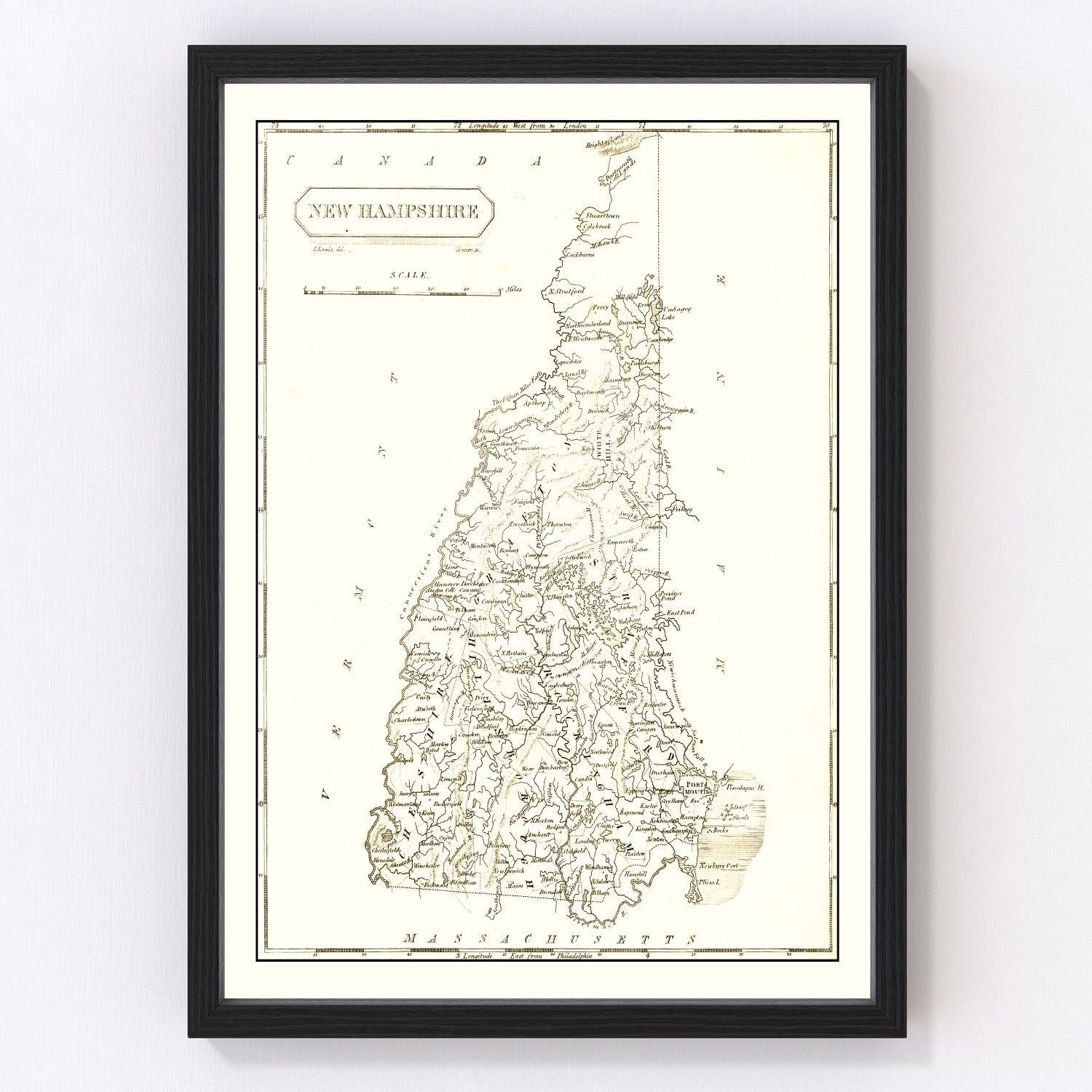 Vintage Map of New Hampshire 1804