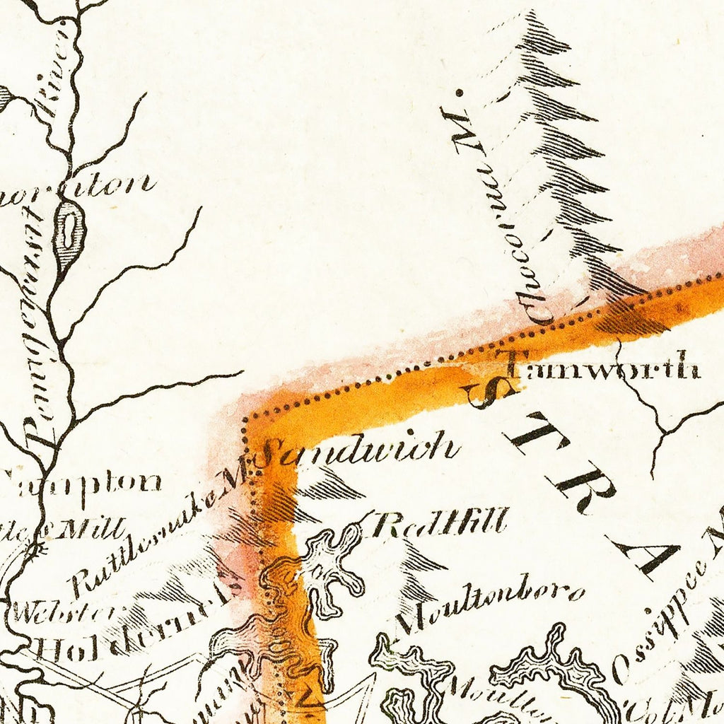 Vintage Map of New Hampshire 1814