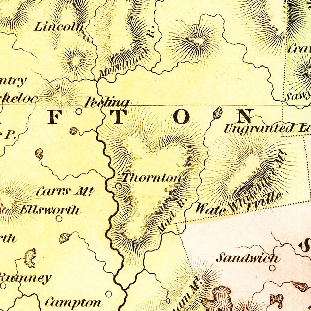Vintage Map of New Hampshire 1838
