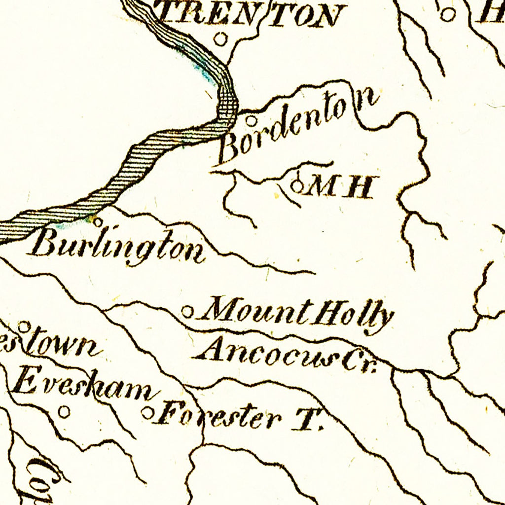 Vintage Map of New Jersey 1814