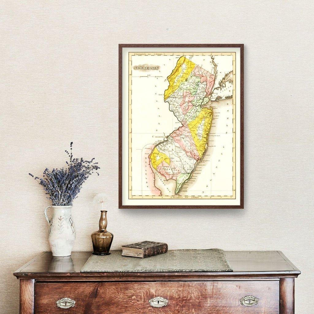 Vintage Map of New Jersey 1823