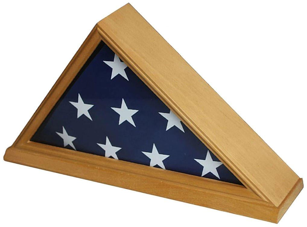 Solid Wood Memorial 5' x 9.5' Flag Display Case Frame for Burial/Funeral/Veteran Flag
