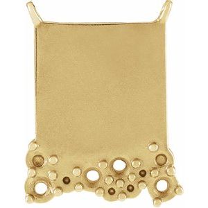 18K Yellow Gold Engravable Scattered Stone Necklace Center