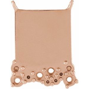 14K Rose Gold Engravable Scattered Stone Necklace Center