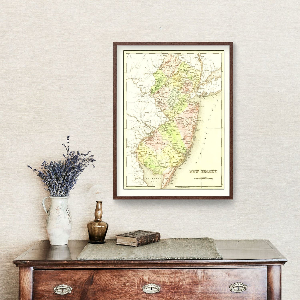 Vintage Map of New Jersey 1838