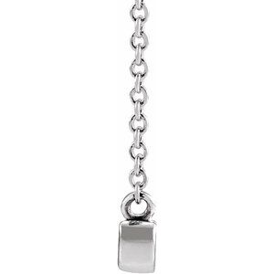 14K White Petite Mama Script 16" Necklace