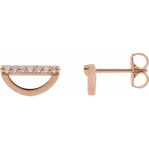 14K Rose Gold 1/10 CTW Natural Diamond Geometric Earrings
