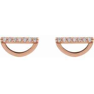 14K Rose Gold 1/10 CTW Natural Diamond Geometric Earrings – image 2