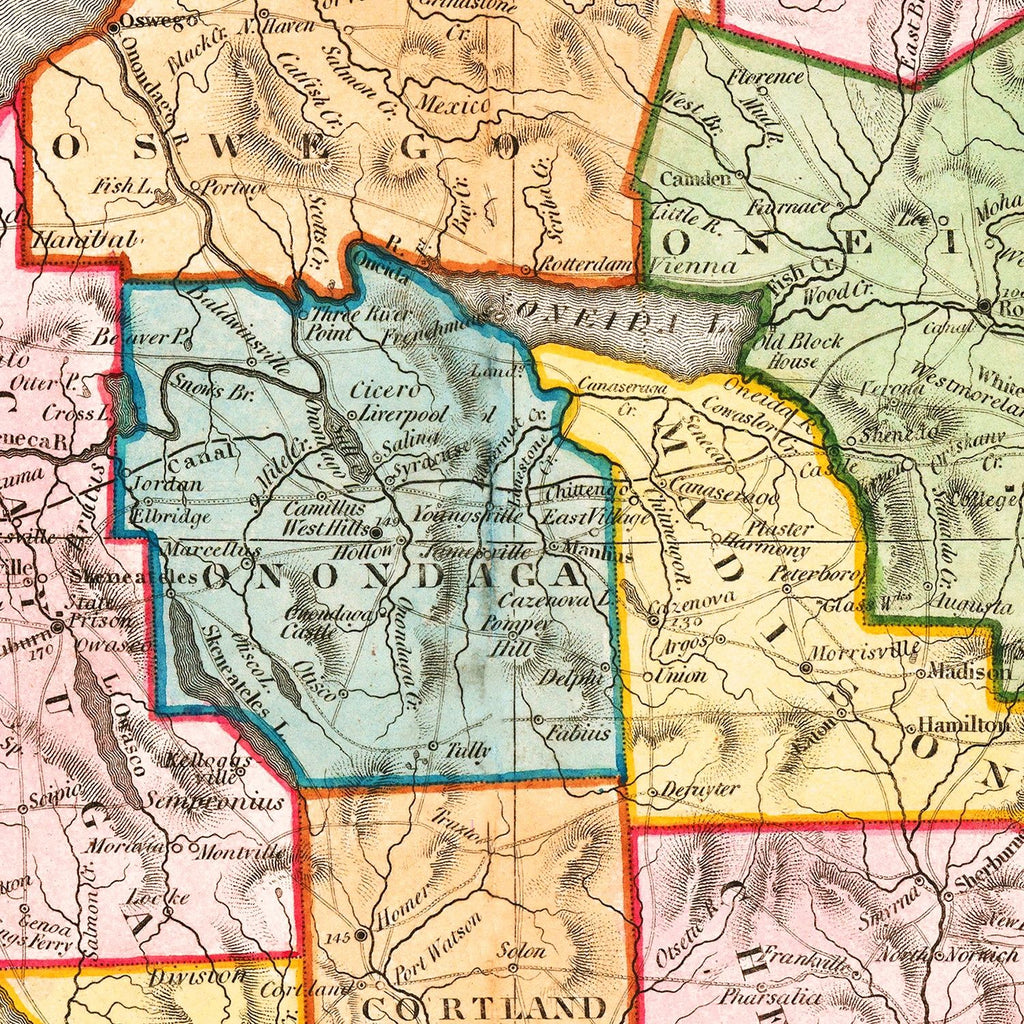Vintage Map of New York 1819