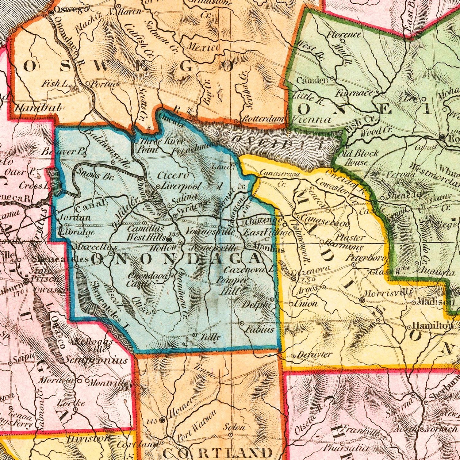 Vintage Map of New York 1819