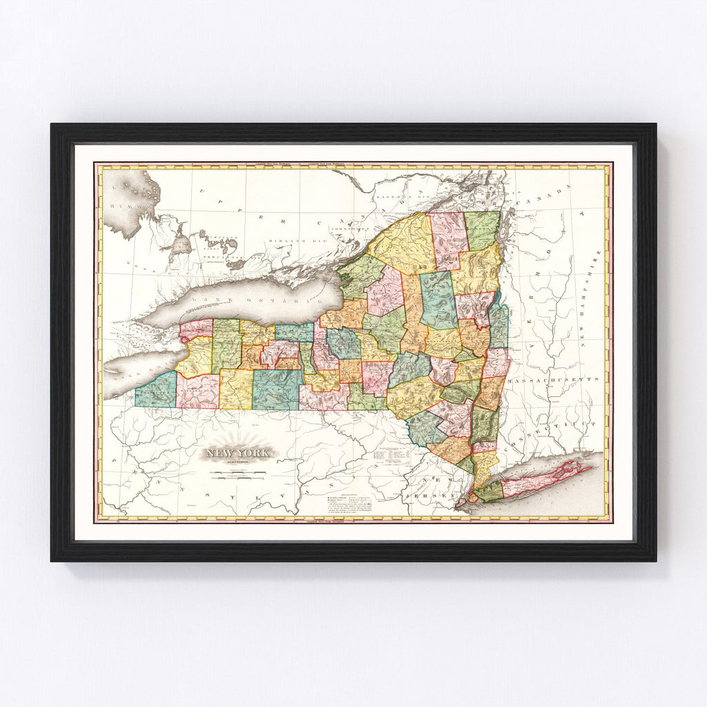 Vintage Map of New York 1819