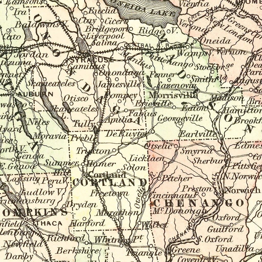 Vintage Map of New York 1855