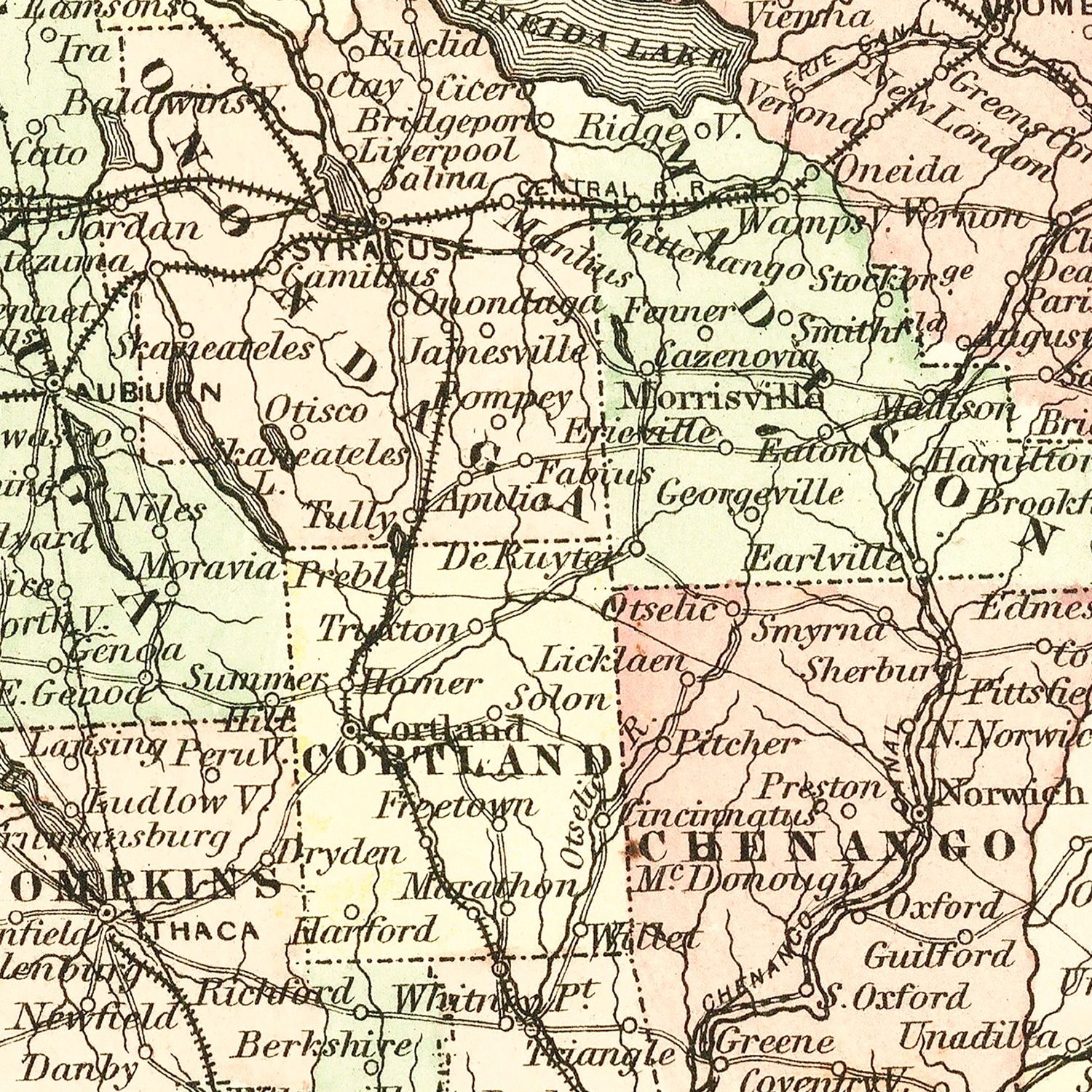 Vintage Map of New York 1855