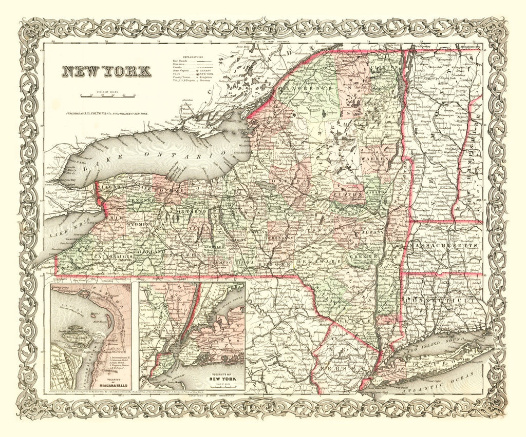 Vintage Map of New York 1855