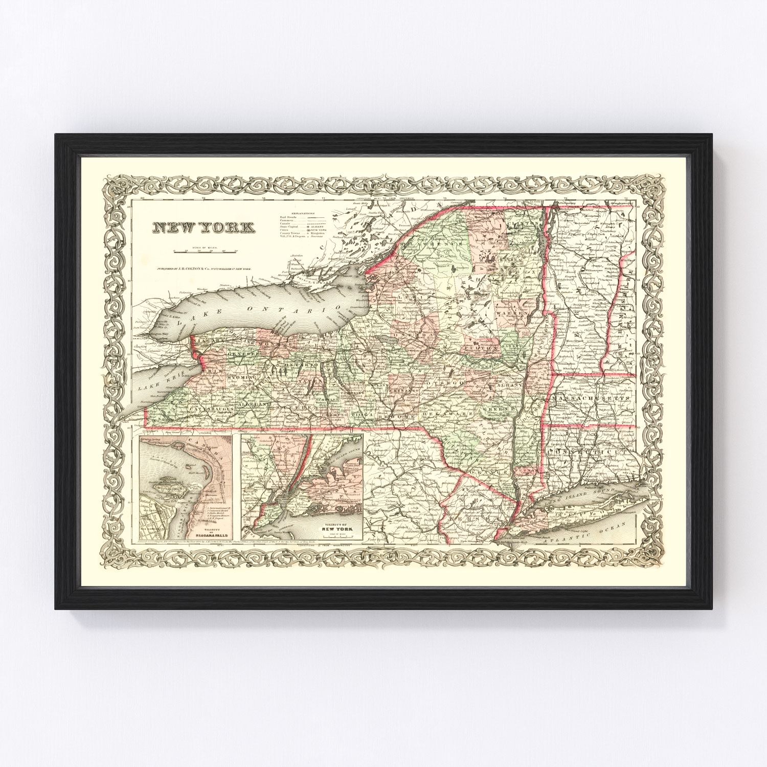 Vintage Map of New York 1855