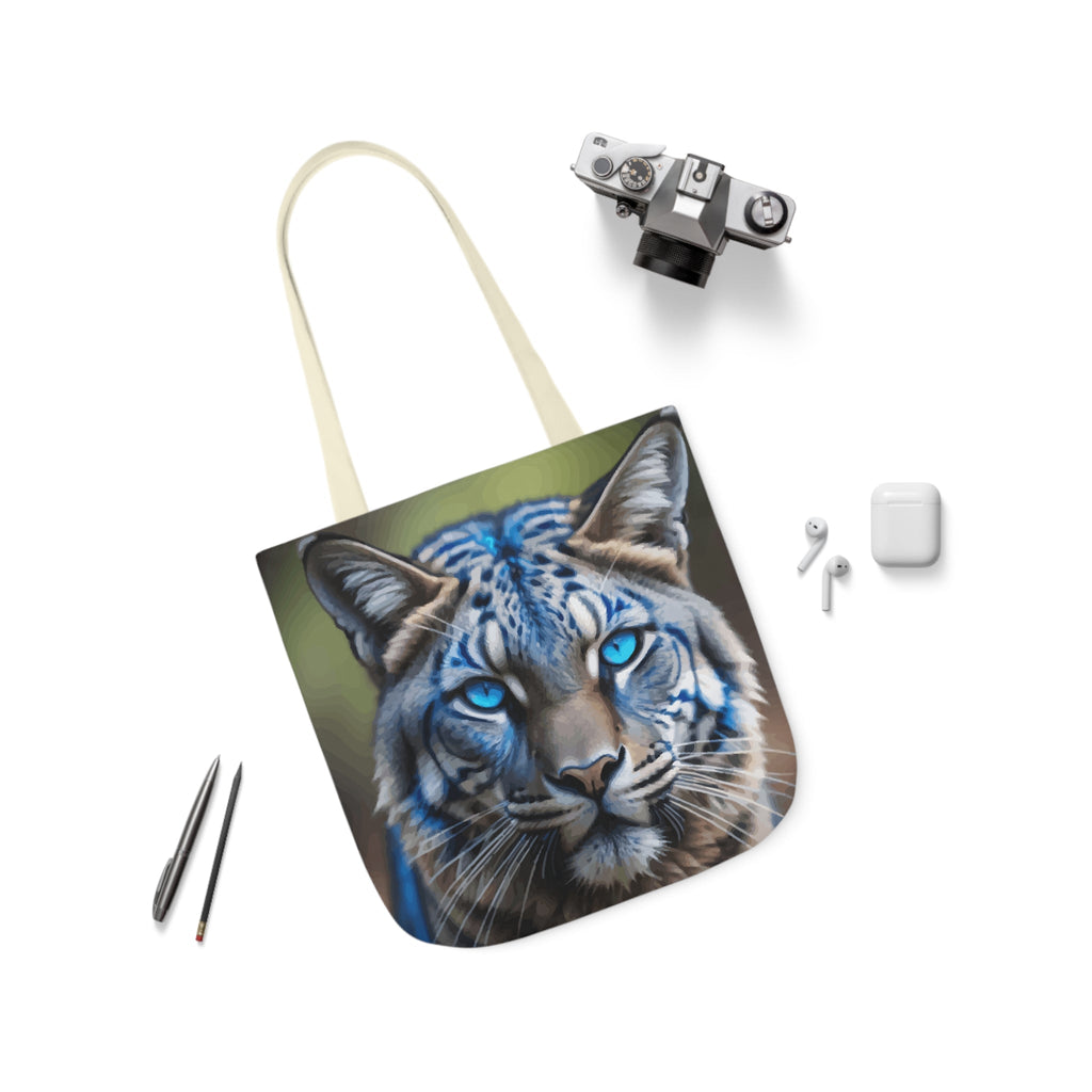 Blue Wildcat Canvas Tote Bag with 5 Strap Color Choices
