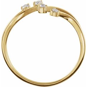 14K Yellow Gold 1/10 CTW Natural Diamond Bypass Ring