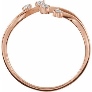 14K Rose Gold 1/10 CTW Natural Diamond Bypass Ring