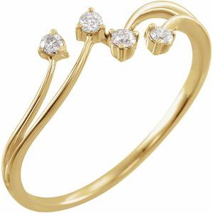 14K Yellow Gold 1/10 CTW Natural Diamond Bypass Ring