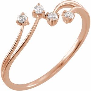 14K Rose Gold 1/10 CTW Natural Diamond Bypass Ring