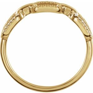 14K Yellow Gold 1/6 CTW Natural Diamond Chain Link Ring