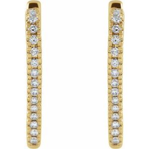 14K Yellow Gold 5/8 CTW Natural Diamond Heart Earrings