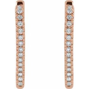14K Rose Gold 5/8 CTW Natural Diamond Heart Earrings