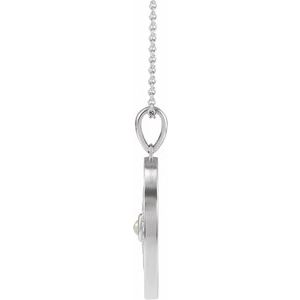 Sterling Silver Natural Ethiopian Opal & 1/6 CTW Natural Diamond Evil Eye 16-18" Necklace
