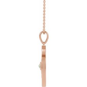 14K Rose Gold Natural Ethiopian Opal & 1/6 CTW Natural Diamond Evil Eye 16-18" Necklace