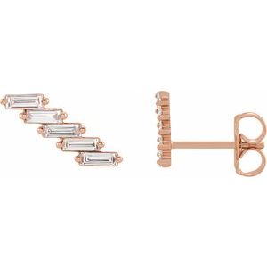 14K Rose Gold 1/4 CTW Natural Diamonds Ear Climbers