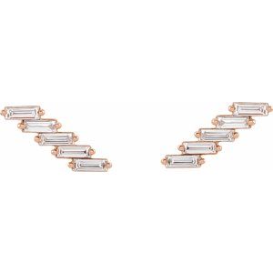 14K Rose Gold 1/4 CTW Natural Diamonds Ear Climbers – image 2