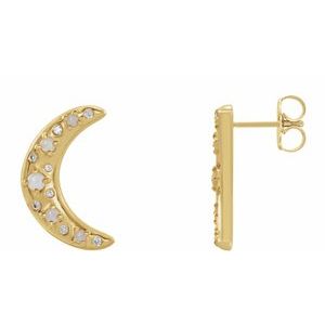 Sterling Silver Cabochon Crescent Moon Left Earring Mounting – image 2
