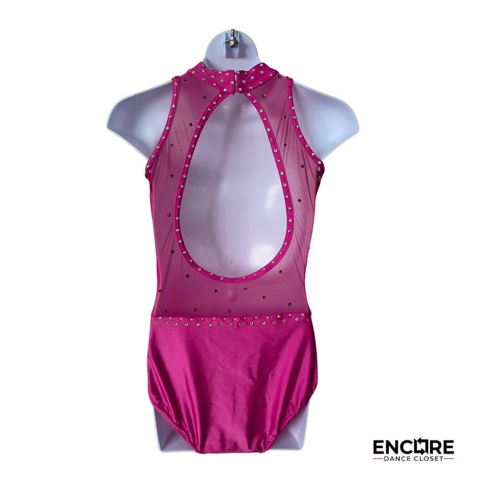 Hot Pink Illusion Rhinestone Leotard