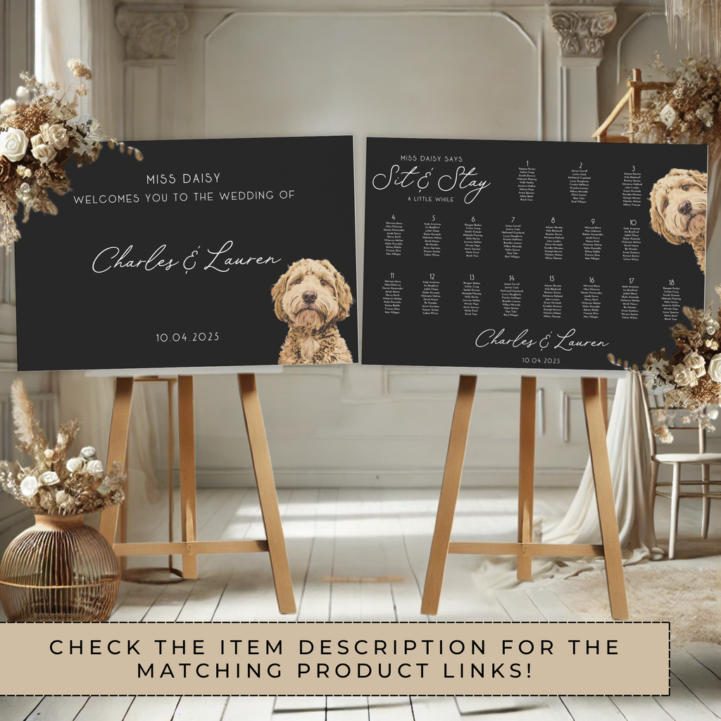 Fido Says Sit & Stay Dog Wedding Seating Chart