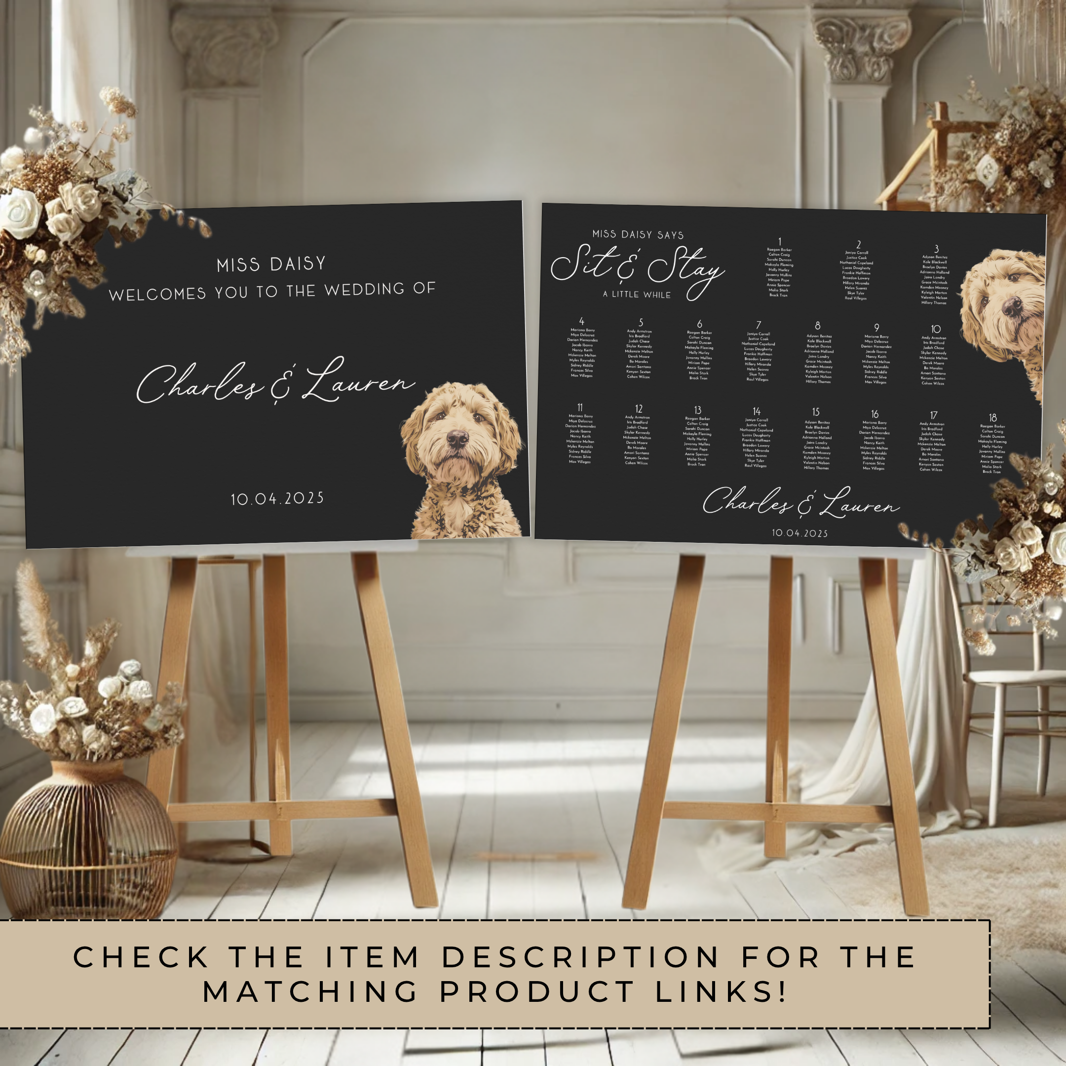 Fido Says Sit & Stay Dog Wedding Seating Chart
